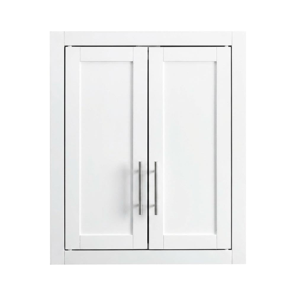 Back. FurniFact - White Wall-Mount Storage Cabinet - White.
