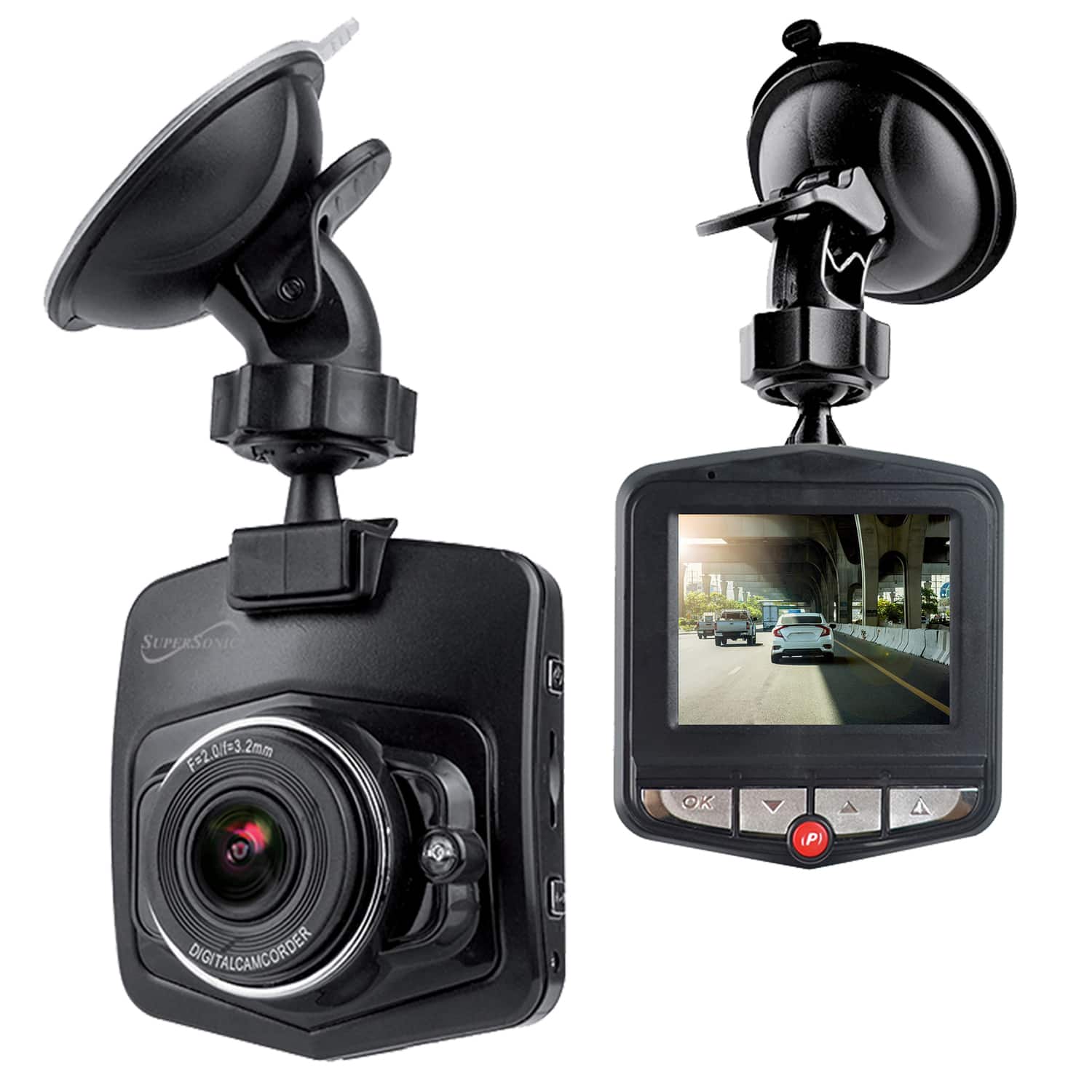 Supersonic - RoadEYE 720p HD Dash Cam SC-570DC - Black