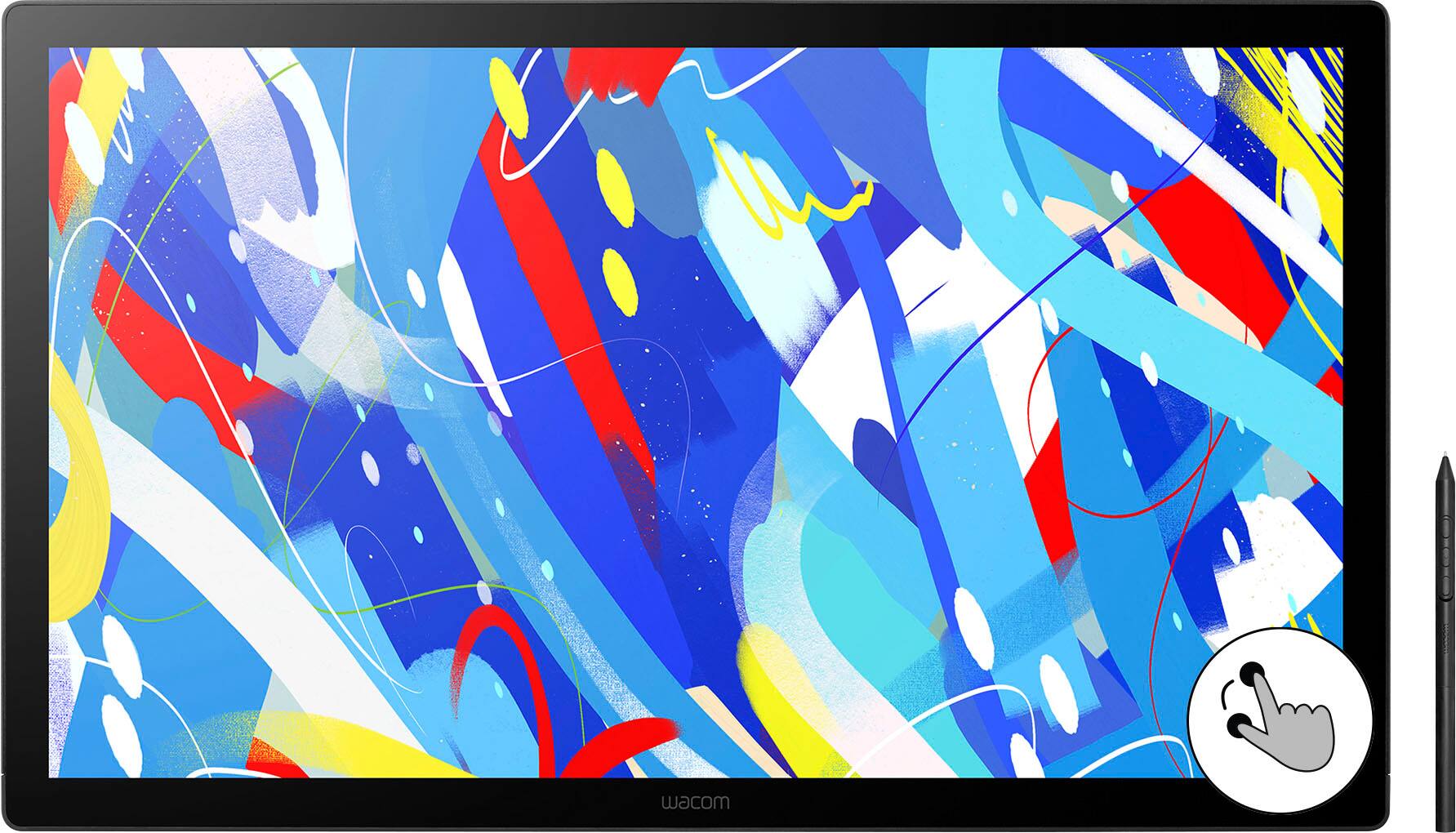 Front. Wacom - Cintiq 24 Touch Drawing Tablet - Black.