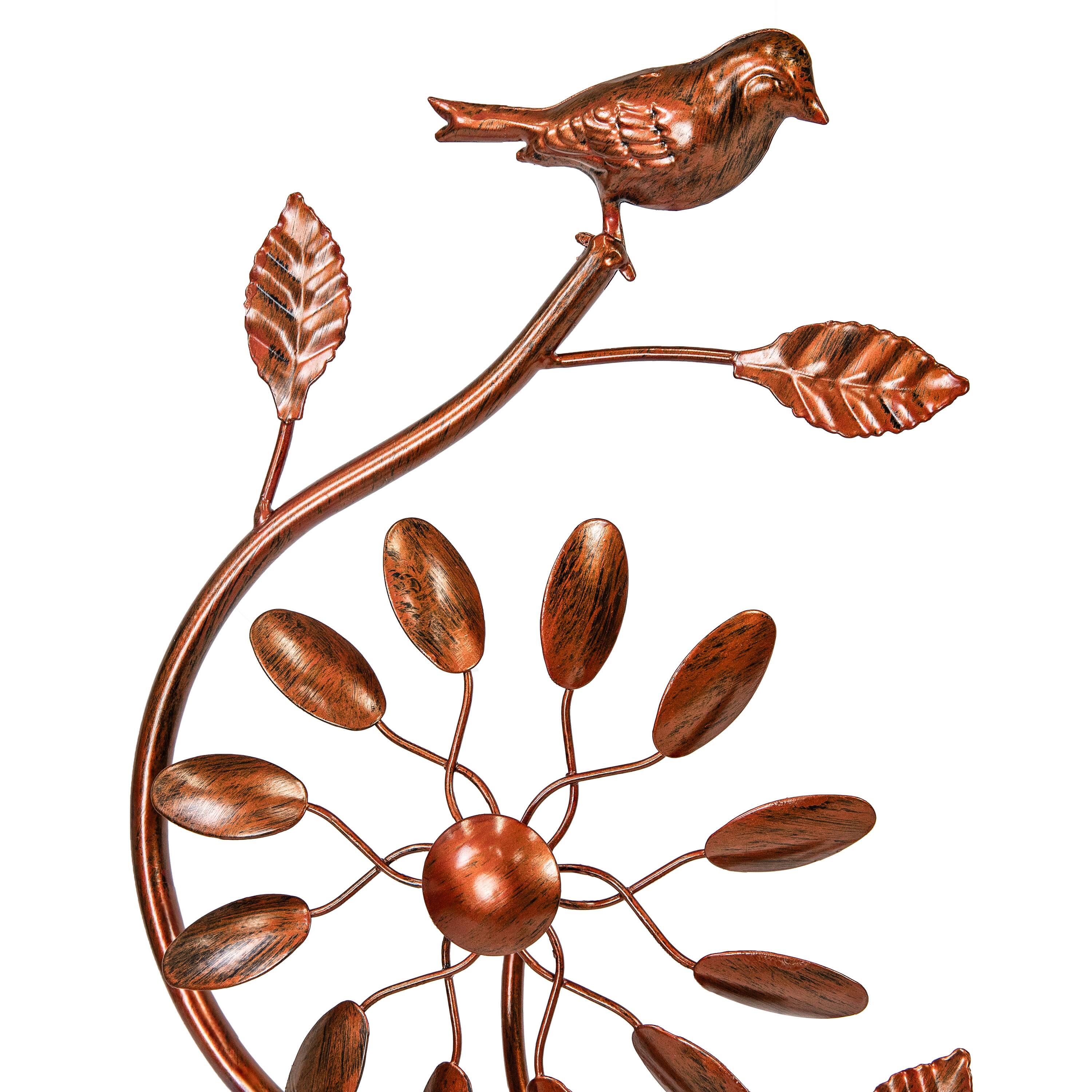 Alt View 9. Sunnydaze - Twirling Twigs Powder-Coated Iron Wind Spinner - 48" H - Copper.