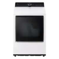LG - 7.3 Cu. Ft. Smart Electric Dryer with Steam and EasyLoad Door - Alpine White - Front_Zoom