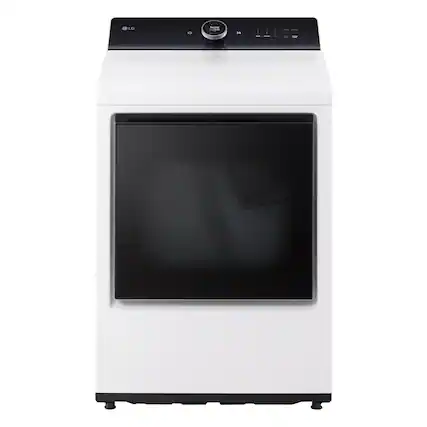 Front. LG - 7.3 Cu. Ft. Smart Electric Dryer with Steam and EasyLoad Door - Alpine White.