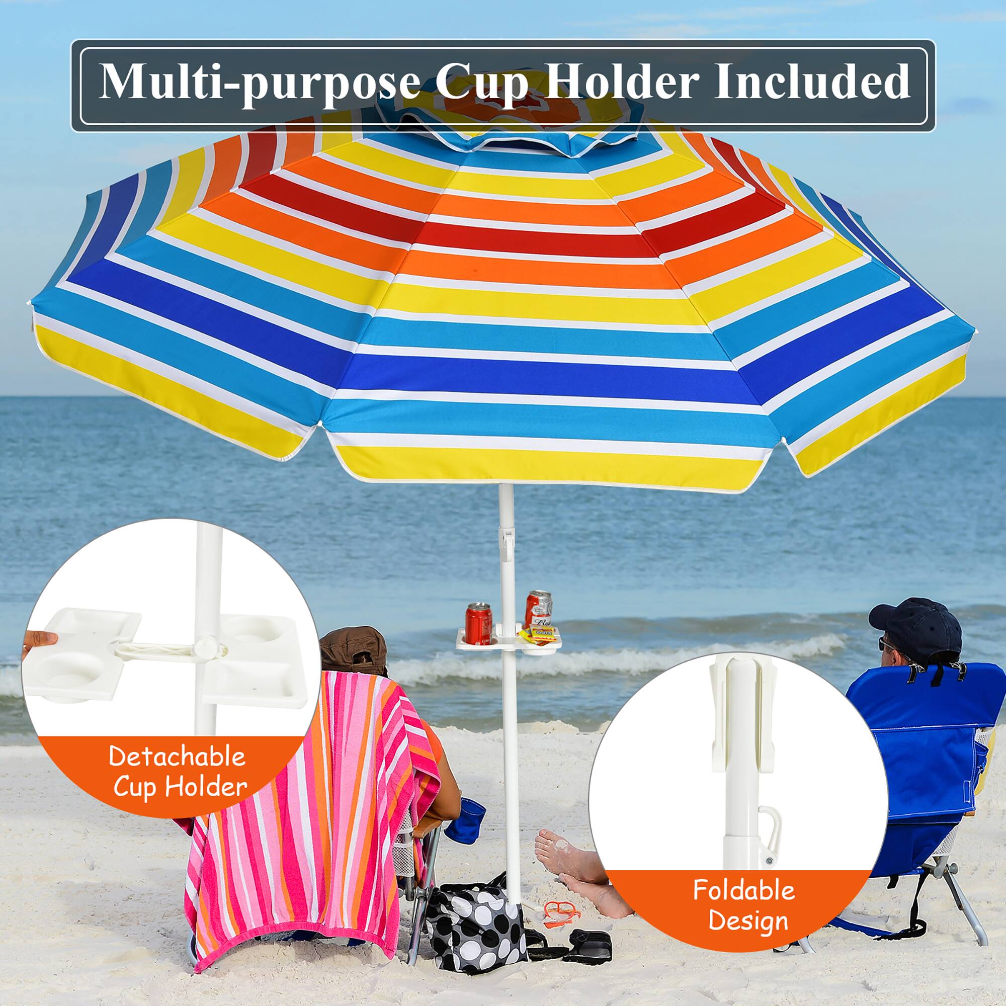 Multi-purpose Cup Holder Included: Detachable Cup Holder - Foldable Design.