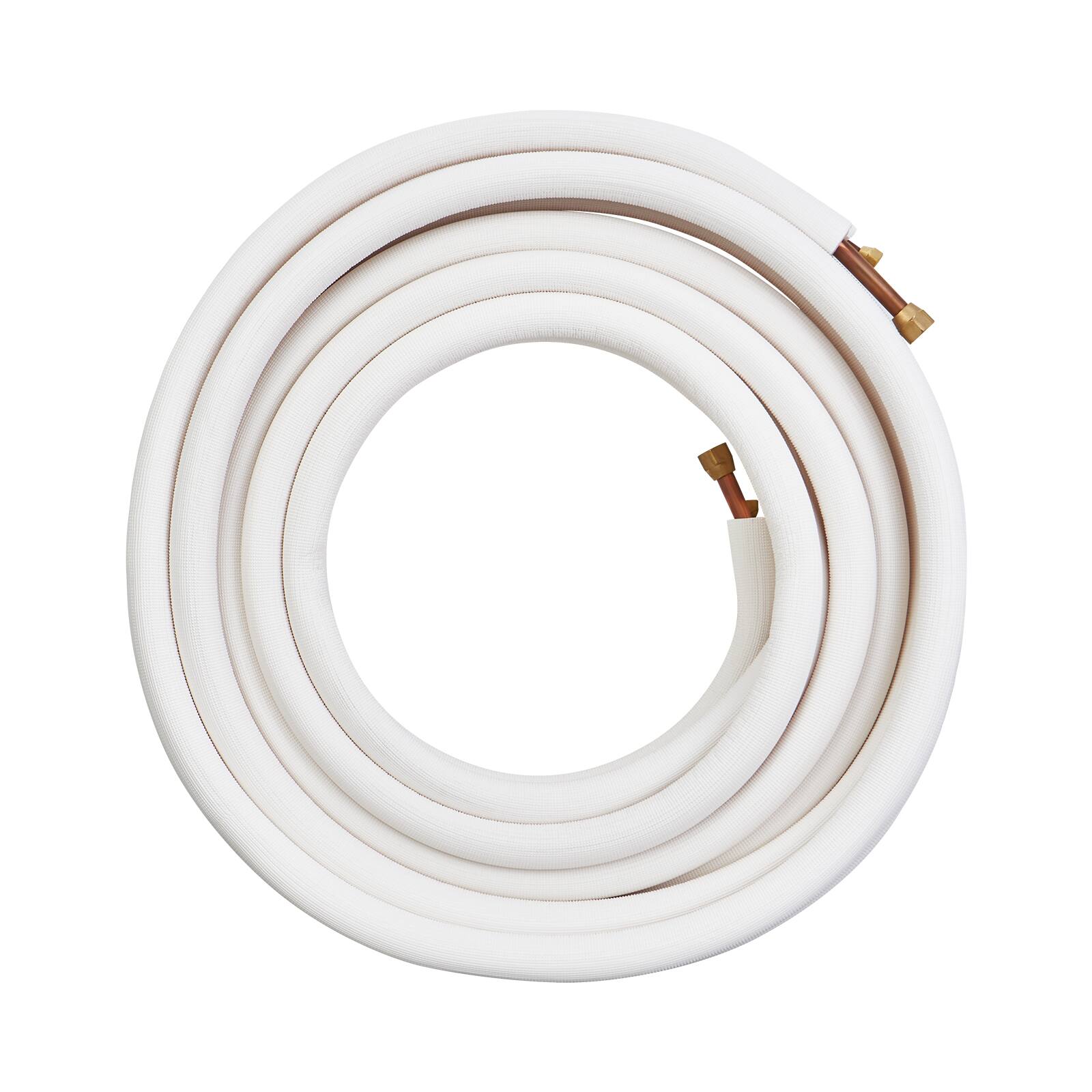 Alt View 5. VEVOR - 50FT Mini Split Line Set, 3/8" & 5/8" O.D Copper Pipes Tubing and Triple-Layer Insulation - White.