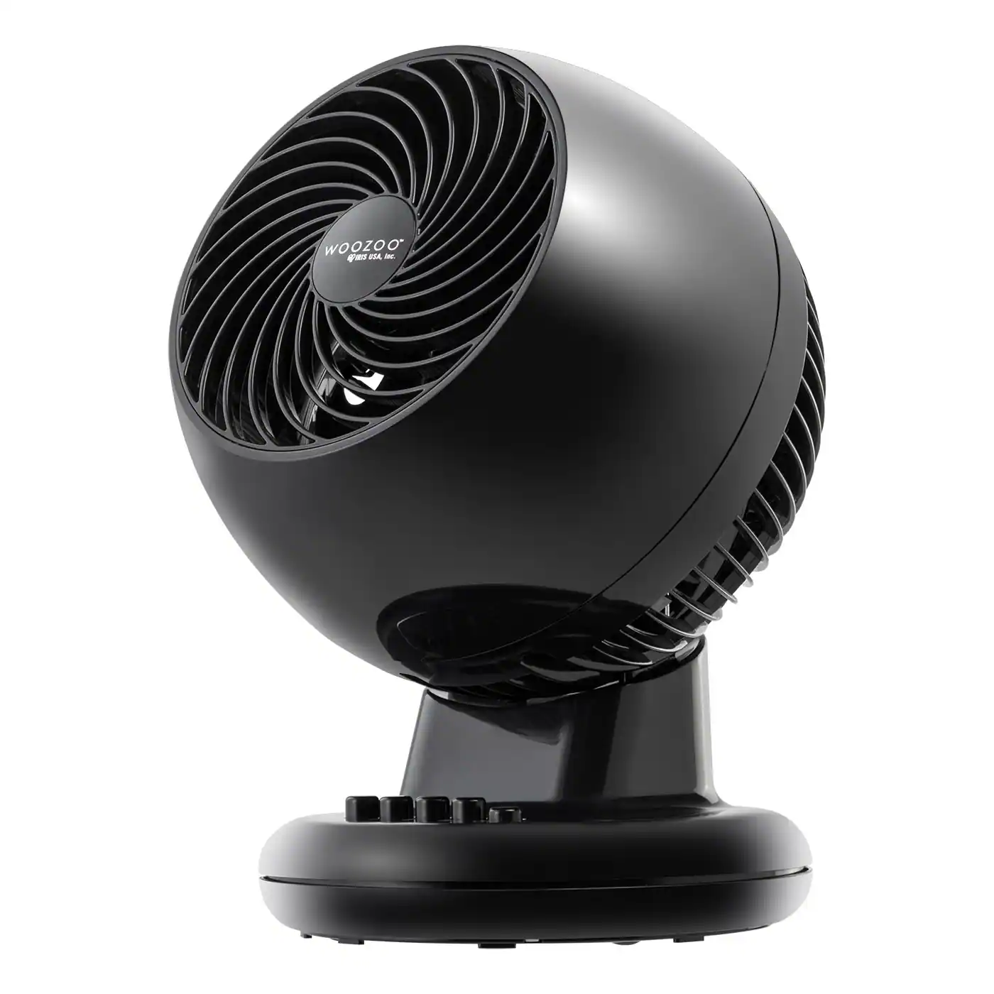 Front. IRIS - IRIS WOOZOO Oscillating Fan with Timer 3 Speed Settings - black.