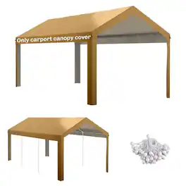 PULUZ - 10 x 20ft Carport Roof, UV Resistant Canopy Replacement, Fits 84C-378V00 and 84C-206 Series - Beige