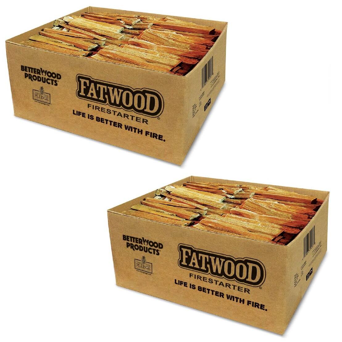 BETTERWOOD PRODUCTS PLEDGE LIFE FATWOOD FIRESTARTER IS BETTER WITH FIRE.