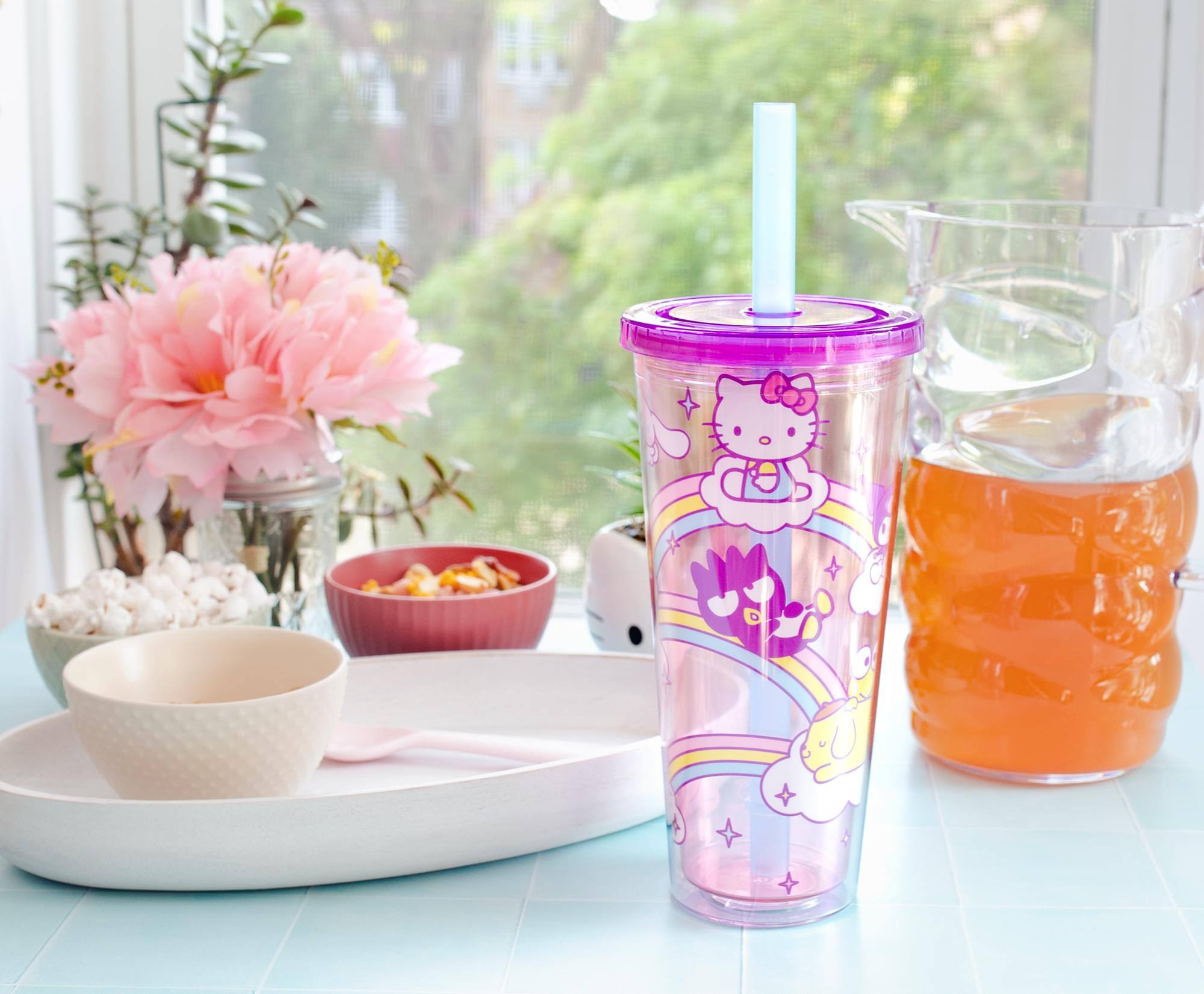 Alt View 2. Silver Buffalo - Sanrio Hello Kitty and Friends Carnival Cup With Lid and Straw | Holds 24 Ounces - Purple.