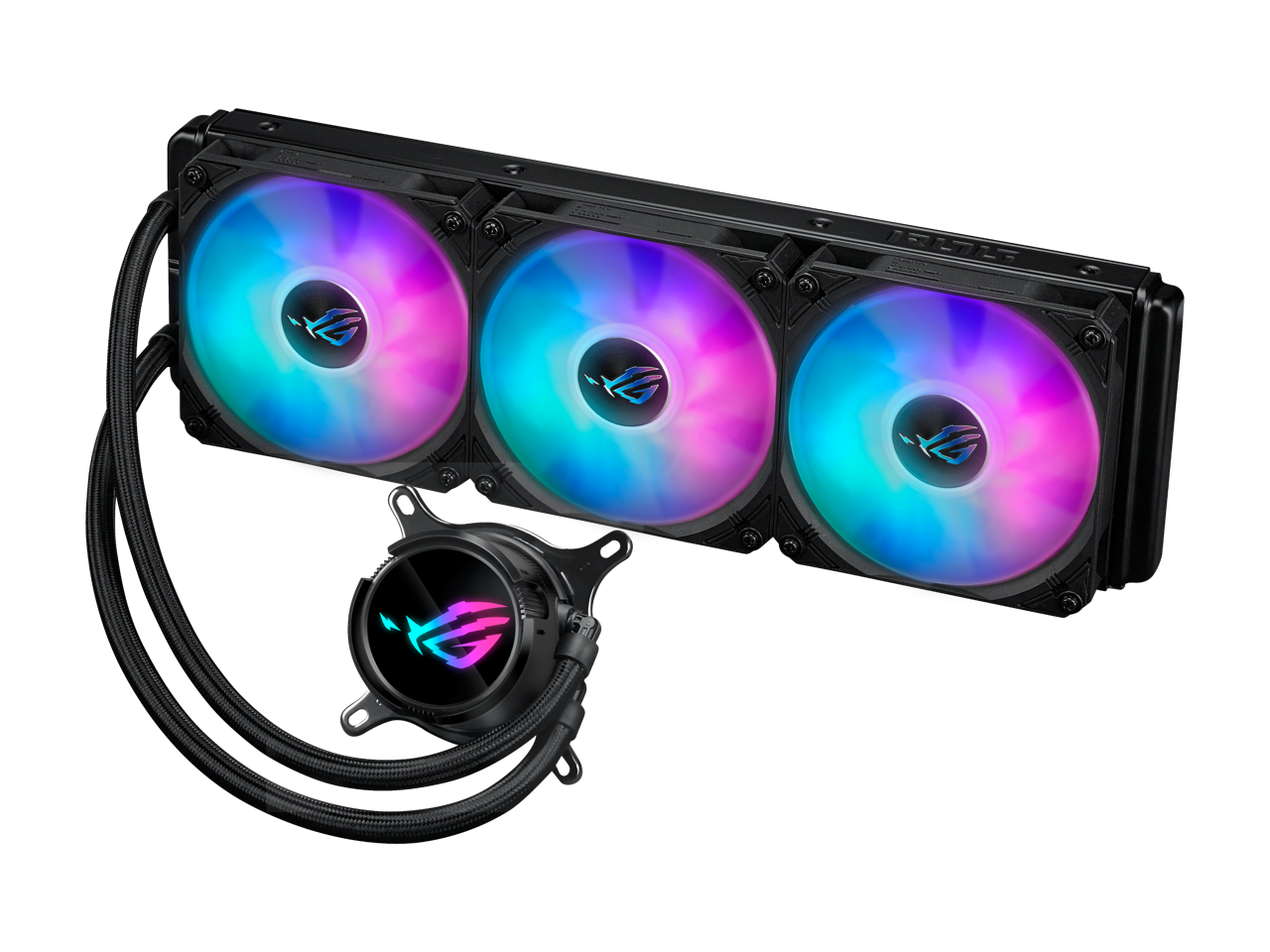Front. ASUS - ASUS ROG Strix LC III 360 ARGB AIO Liquid Cooler with Rotatable Block, Gen7 v2 Pump, ARGB Fans, Aura Lighting - ARGB.