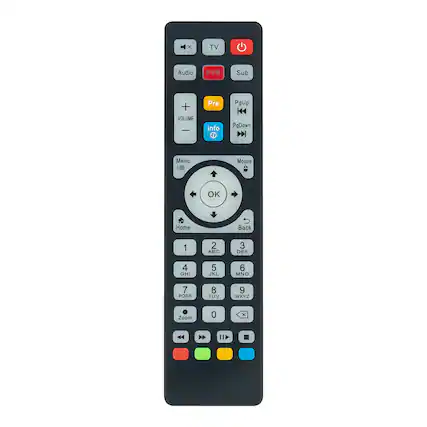 TV Audio PVR Sub + VOLUME Pre info PgUp PgDown Menu OK Home Back 1 2 ABC 3 DEF 4 GHI 5 JKL 6 MNO 7 PQRS 8 TUV 9 WXYZ Zoom 0 IID