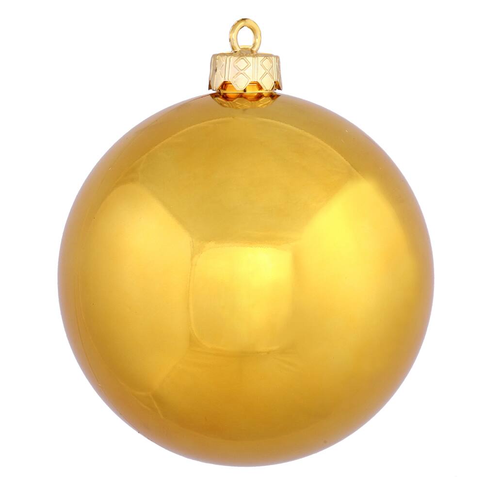 Front. Vickerman - Vickerman 10" Antique Gold Shiny Ball UV Drilled Cap - Antique Gold.