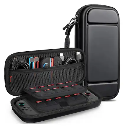 Front. Stock Preferred - Carrying Case for Nintendo Switch 2 (2025) Hard Shell Portable Travel Bag Cover Black - Black.