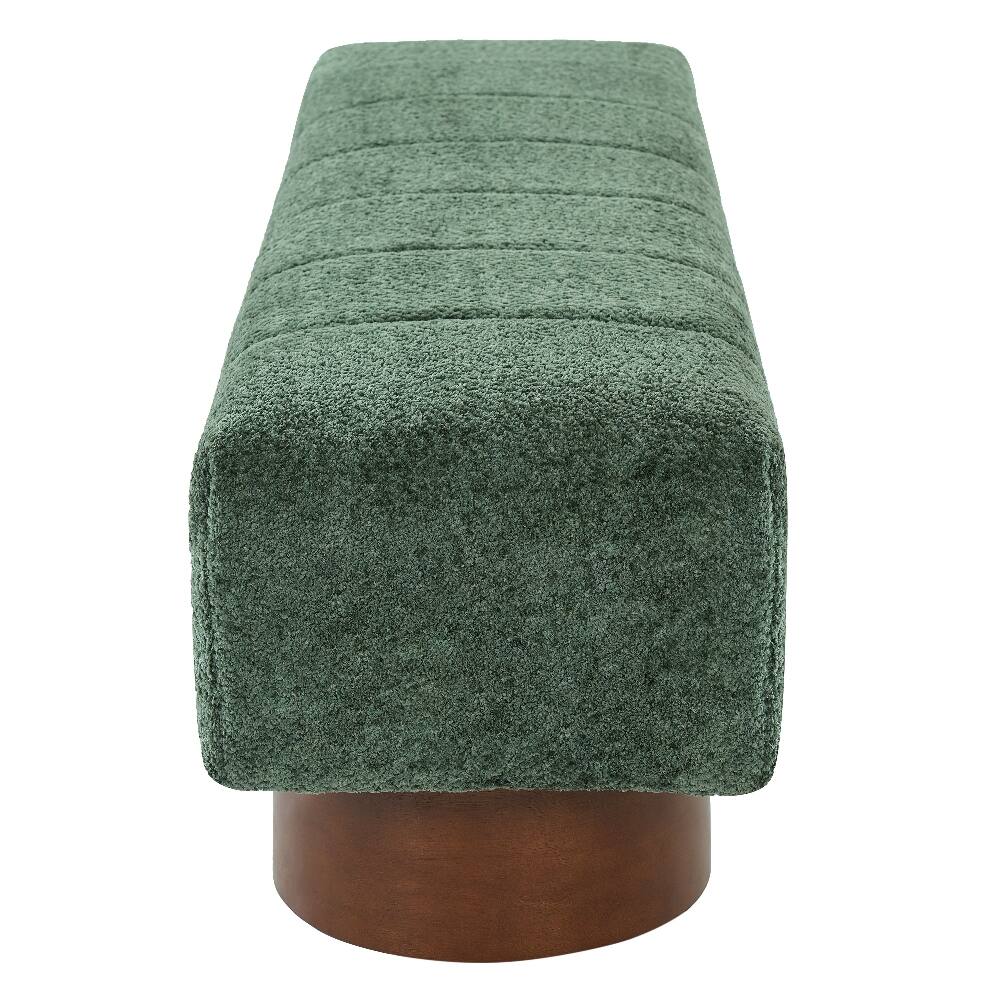 Alt View 6. Ropilly - Ropilly Green Boucle Upholstered Dining Bench Modern Accent Indoor Seating Channel Tufted Wood Frame - Green.