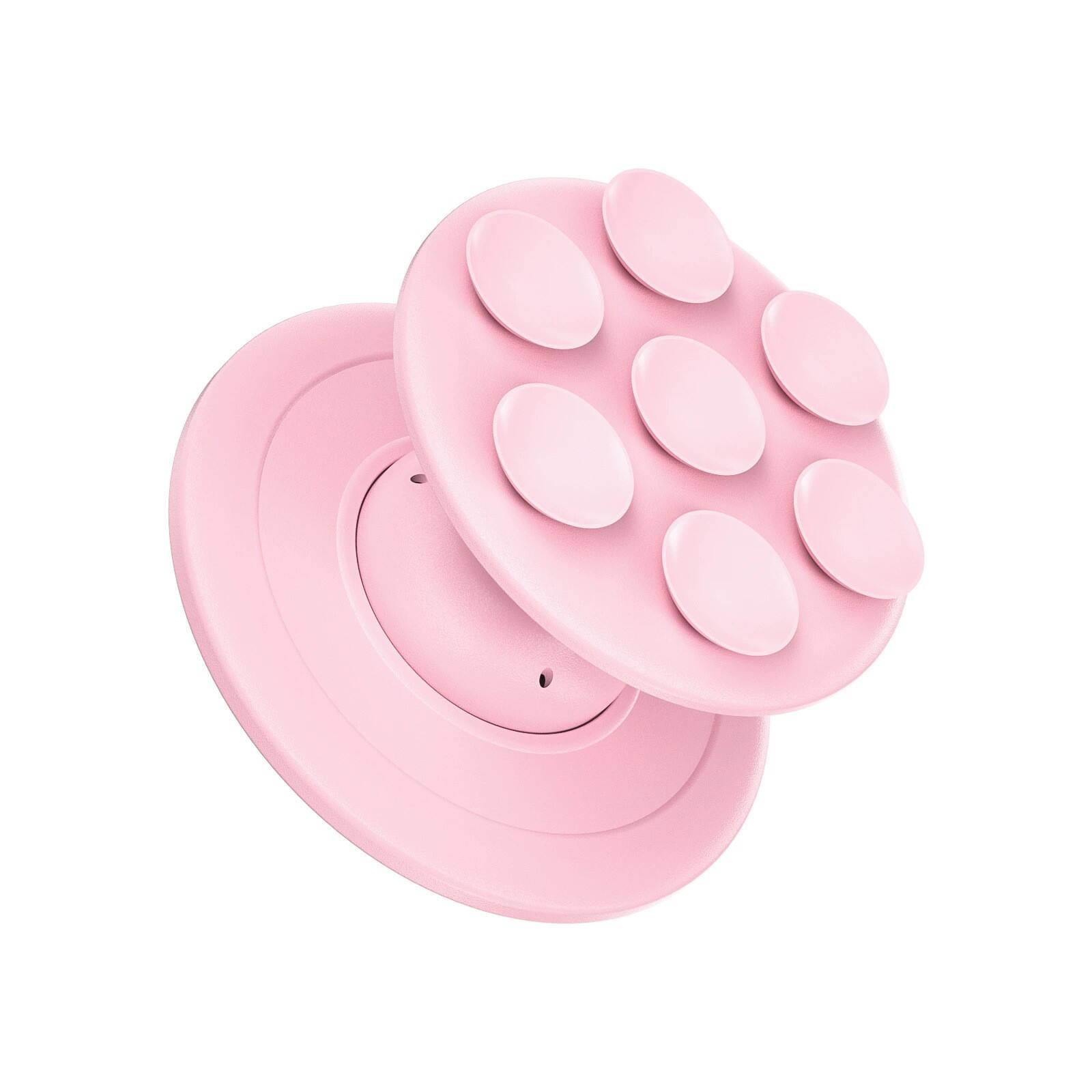 Left. Topteng - MagSafe Phone Grip – Silicone Suction Cup Stand, Strong Magnet, One-Handed Operation, Fit for iPhone 12-17 Series - Pink.