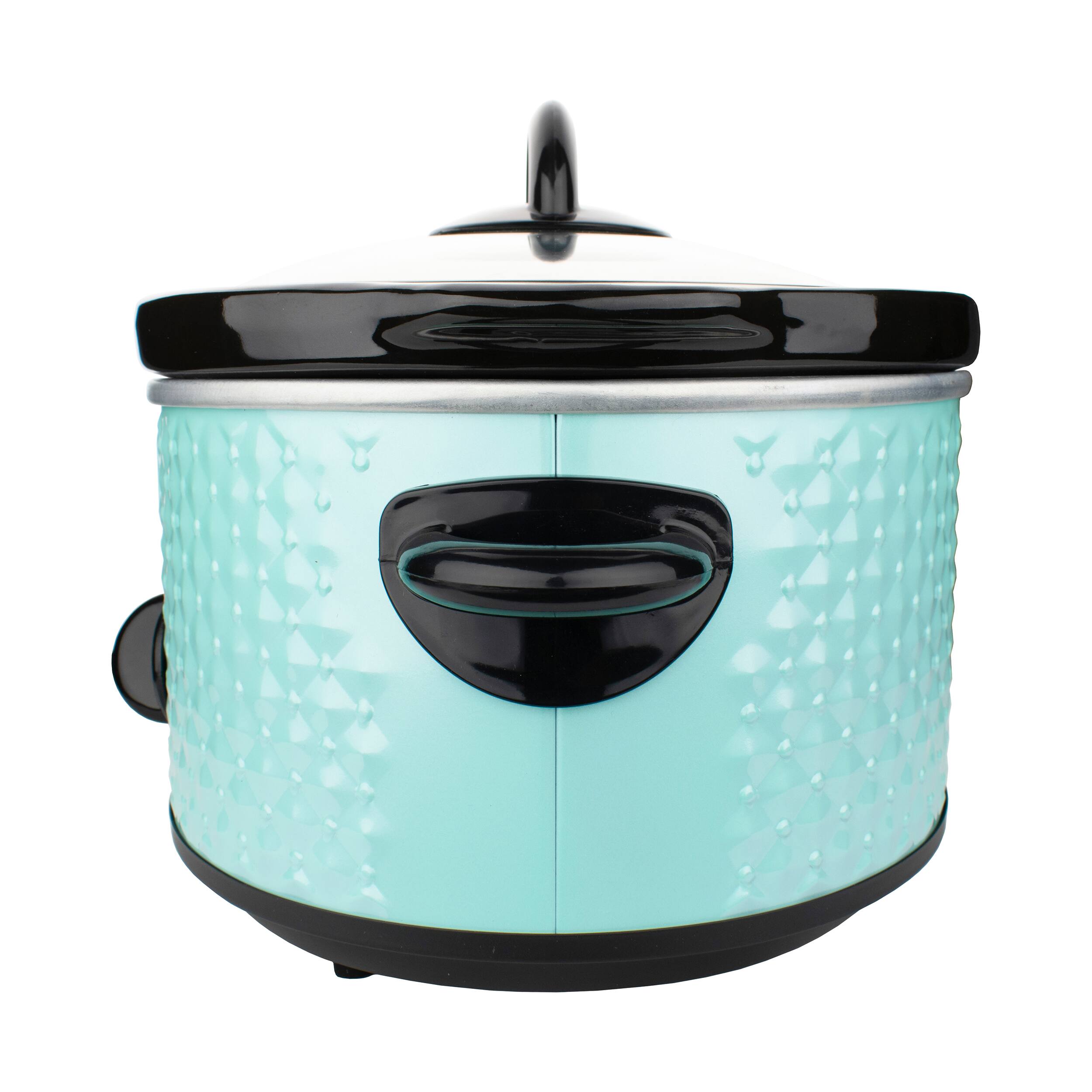 Alt View 5. Brentwood - Brentwood 3.5 Quart Diamond Pattern Slow Cooker in Blue - Blue.