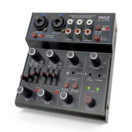 Pyle - Professional Wireless DJ Audio Mixer - 4 Channel Bluetooth Controller Sound Mixer, USB Audio Interface - Black