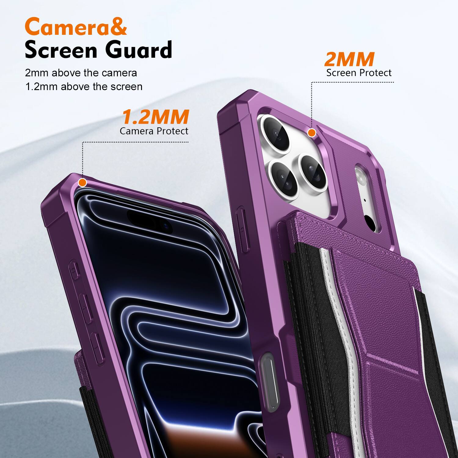 Camera & Screen Guard  
2mm above the camera  
1.2mm above the screen  

1.2MM Camera Protect  
2MM Screen Protect