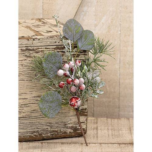 Angle. BreeBe - Snowy Holiday Red Berry & Bell Pick - Multi.