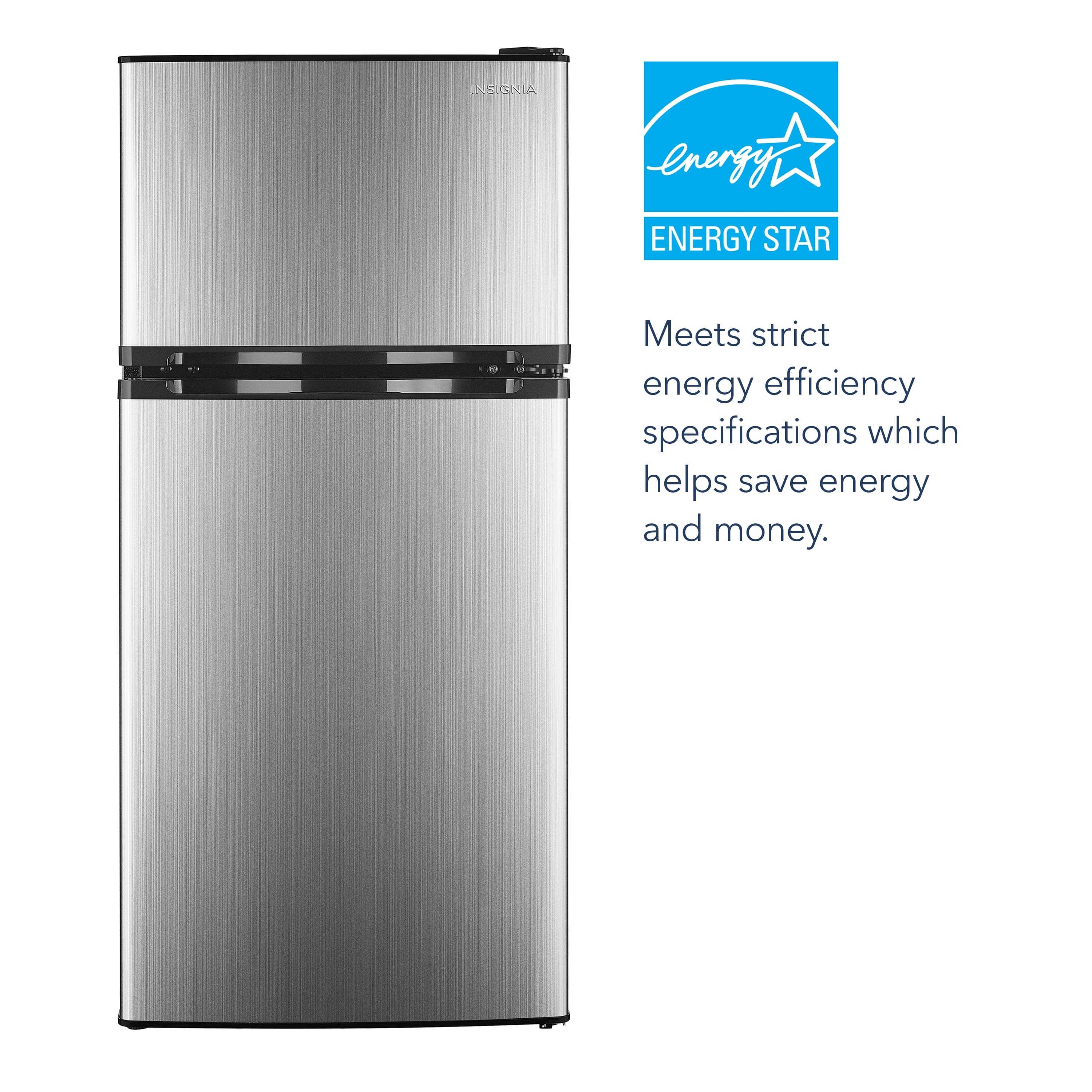 The text on the image reads: "INEIGNIA energy ENERGY STAR Meets strict energy efficiency specifications which helps save energy and money."