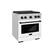 Left. ZLINE - ZLINE Autograph 30 in. Paramount Dual Fuel Range with White and Black Accents (SDRSZ-WM-30-MB) - White.
