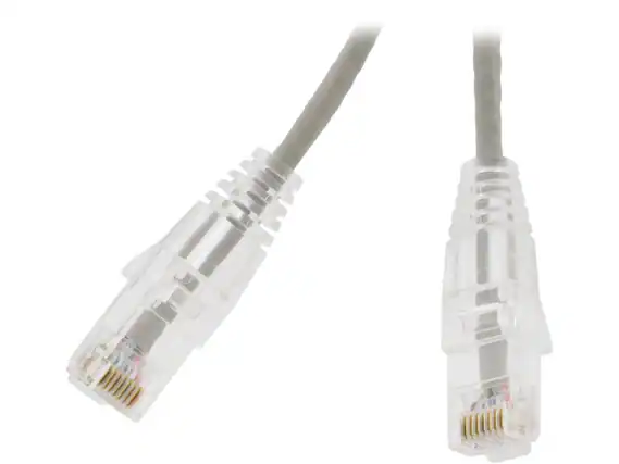Front. Nippon Labs - Nippon Labs 28 AWG Snagless Cat6 Ethernet Cable - 25ft, Gray, 550MHz, UTP, Stranded, RJ45.