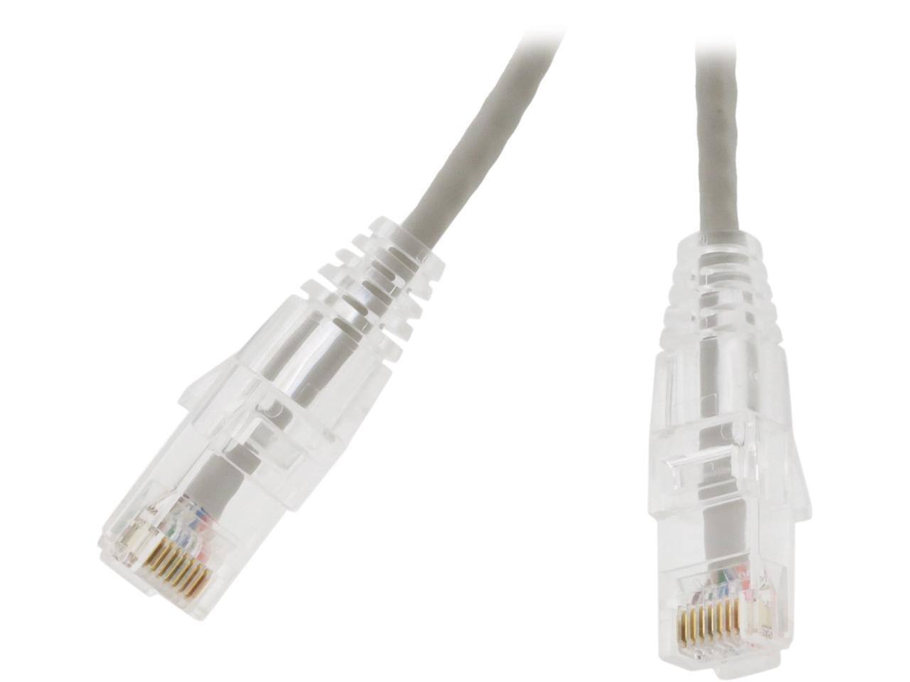 Front. Nippon Labs - Nippon Labs 28 AWG Snagless Cat6 Ethernet Cable - 25ft, Gray, 550MHz, UTP, Stranded, RJ45.