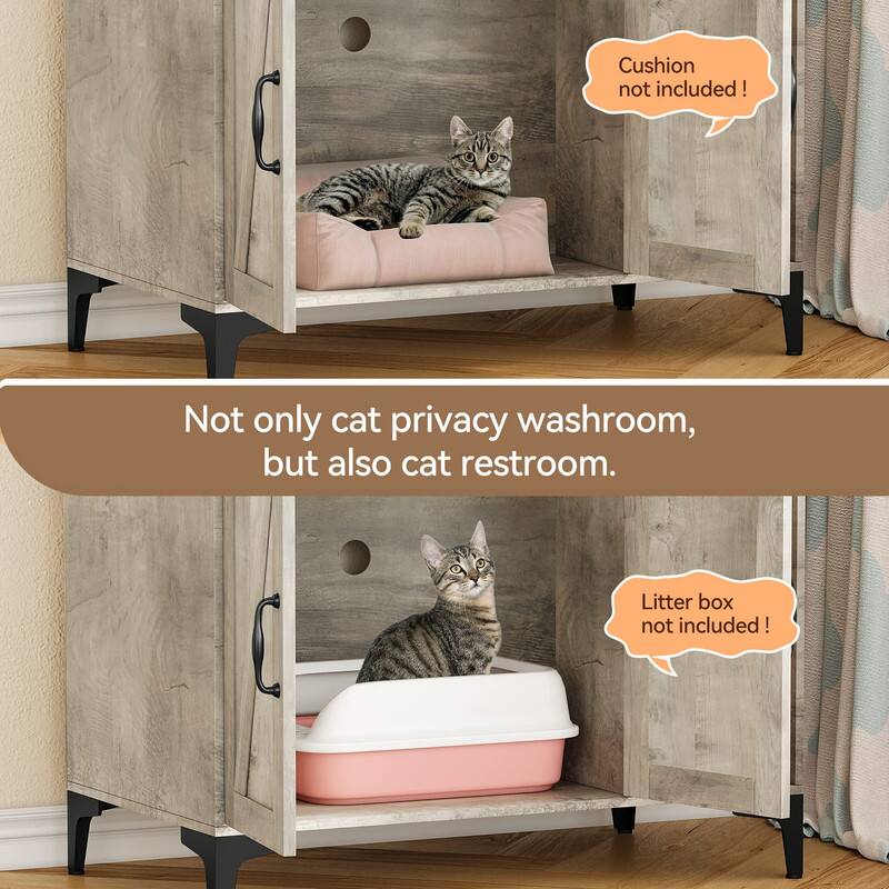 Cushion not included!  
Not only cat privacy washroom, but also cat restroom.  
Litter box not included!