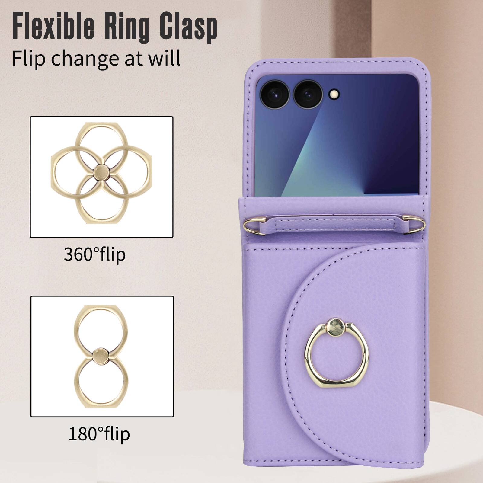 Flexible Ring Clasp  
Flip change at will  
360° flip  
180° flip