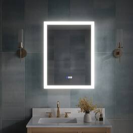 WELLFOR - 24 in. W x 32 in. H Rectangular Surface or Recessed Mount Aluminum Medicine Cabinet with Mirror -Right Open - Silver