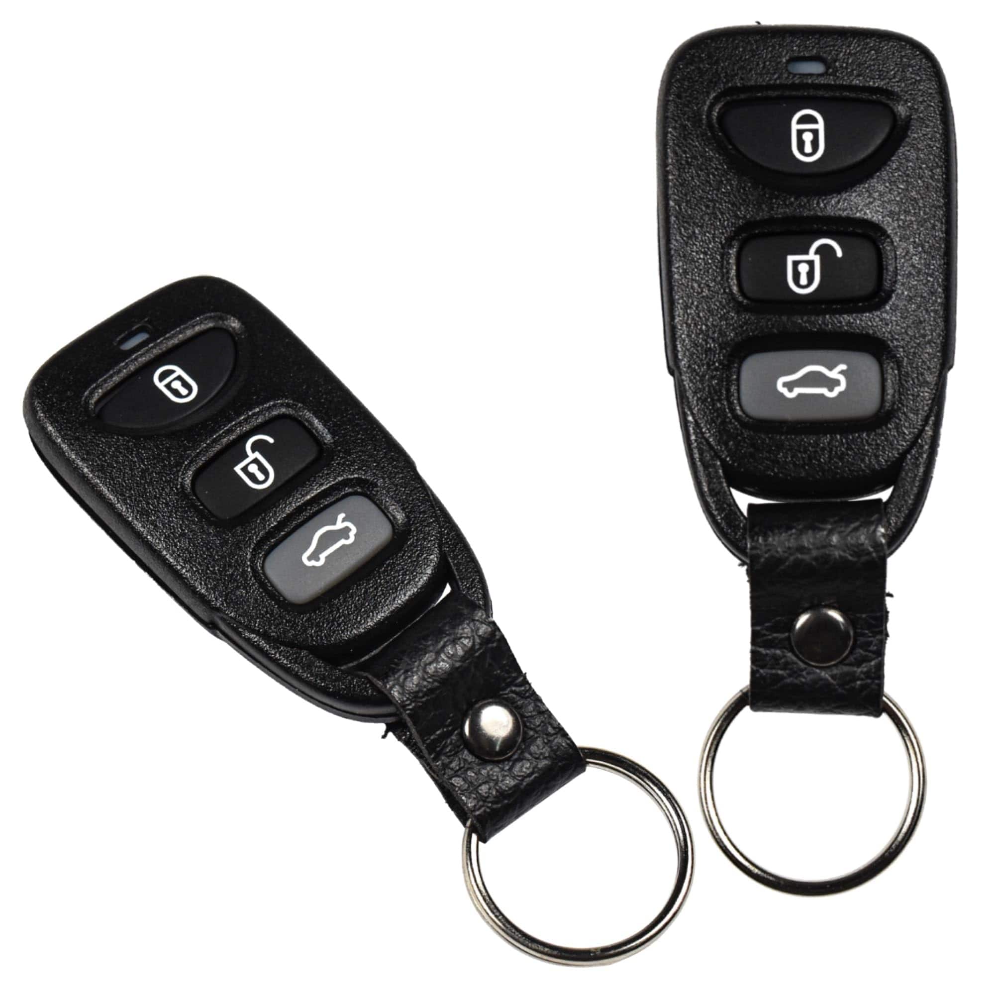 HQRP - 2-Pack Remote Key Fob Shell Case, 4-Button Keyless Entry Cover for Hyundai Sonata 2007-2015 - Black
