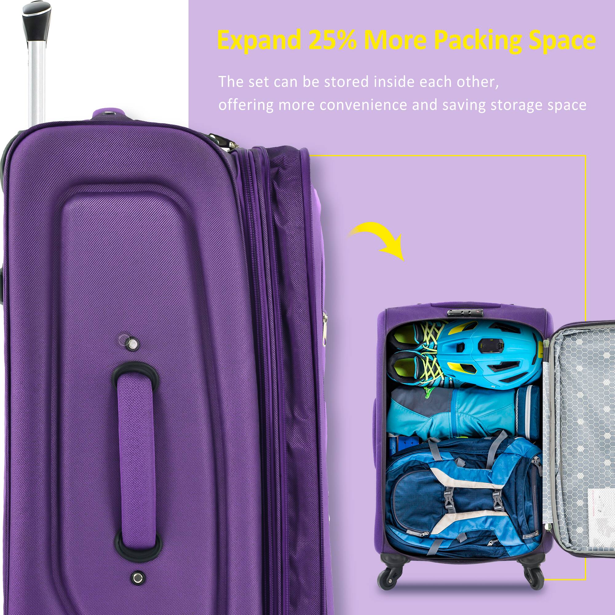 Expand 25% More Packing Space

The set can be stored inside each other, offering more convenience and saving storage space.