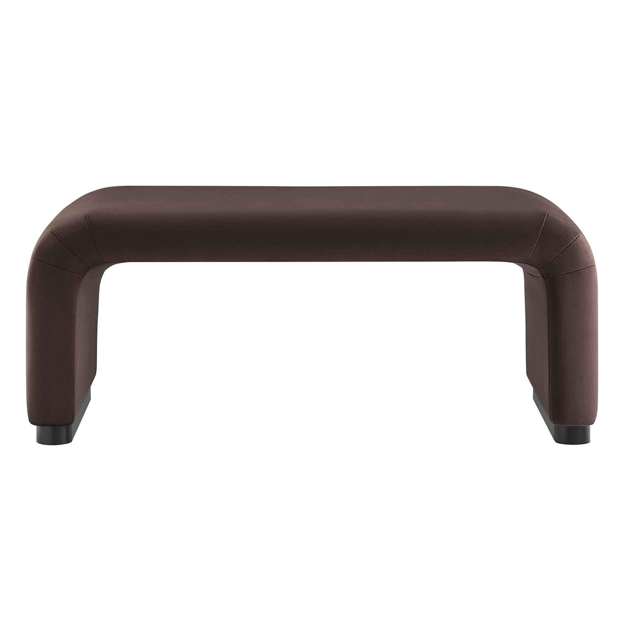 Alt View 4. Modway - Koda Performance Velvet Waterfall Ottoman by Modway - Black Chocolate Brown.