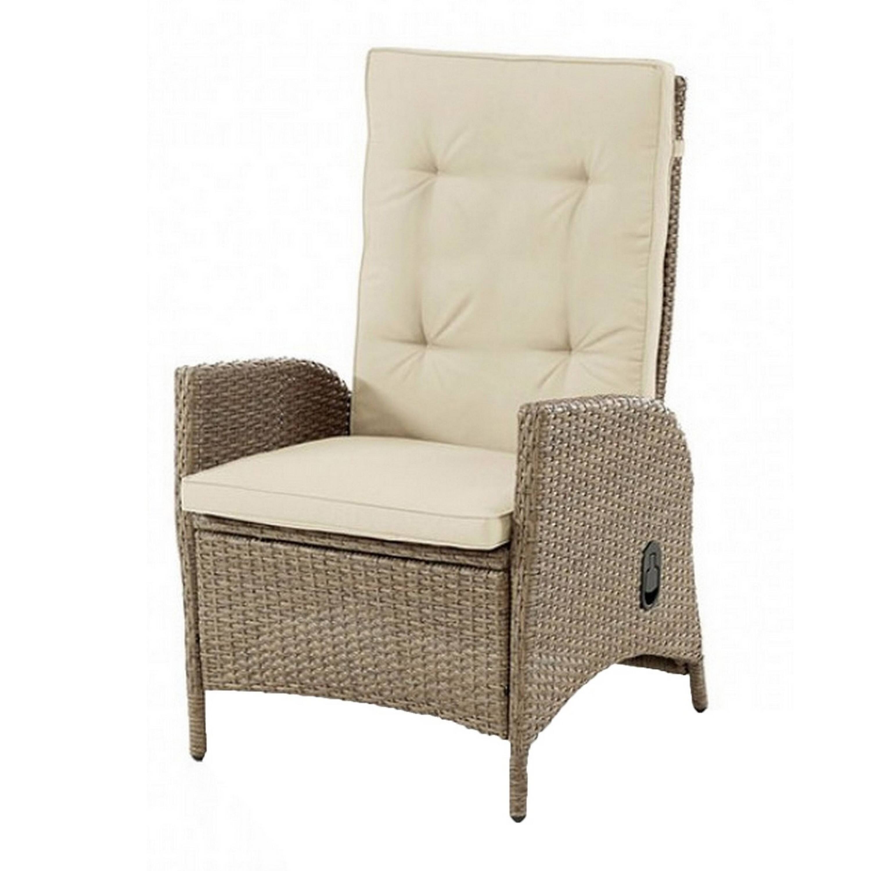 Alt View 4. Manhattan Lane - Ankia 25 Inch Outdoor Manual Reclining Chair, Set of 2 - Beige, Brown.