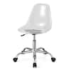 Front. Costway - Swivel Acrylic Armless Office Chair with Adjustable Height - Clear.