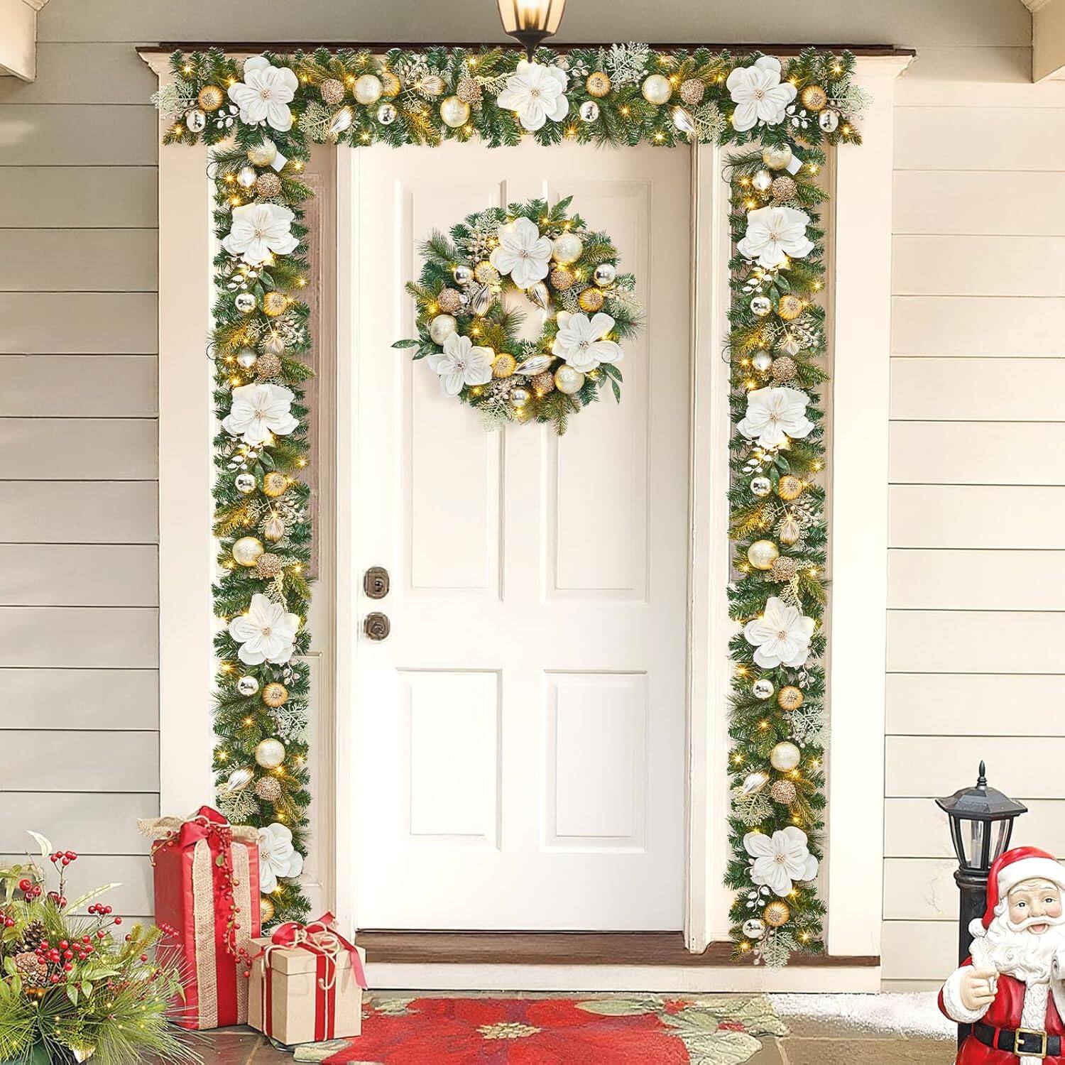 Alt View 5. Jojoka - 24 Inch Christmas Wreaths for Grand Entryway and Entrance Displays - Green.