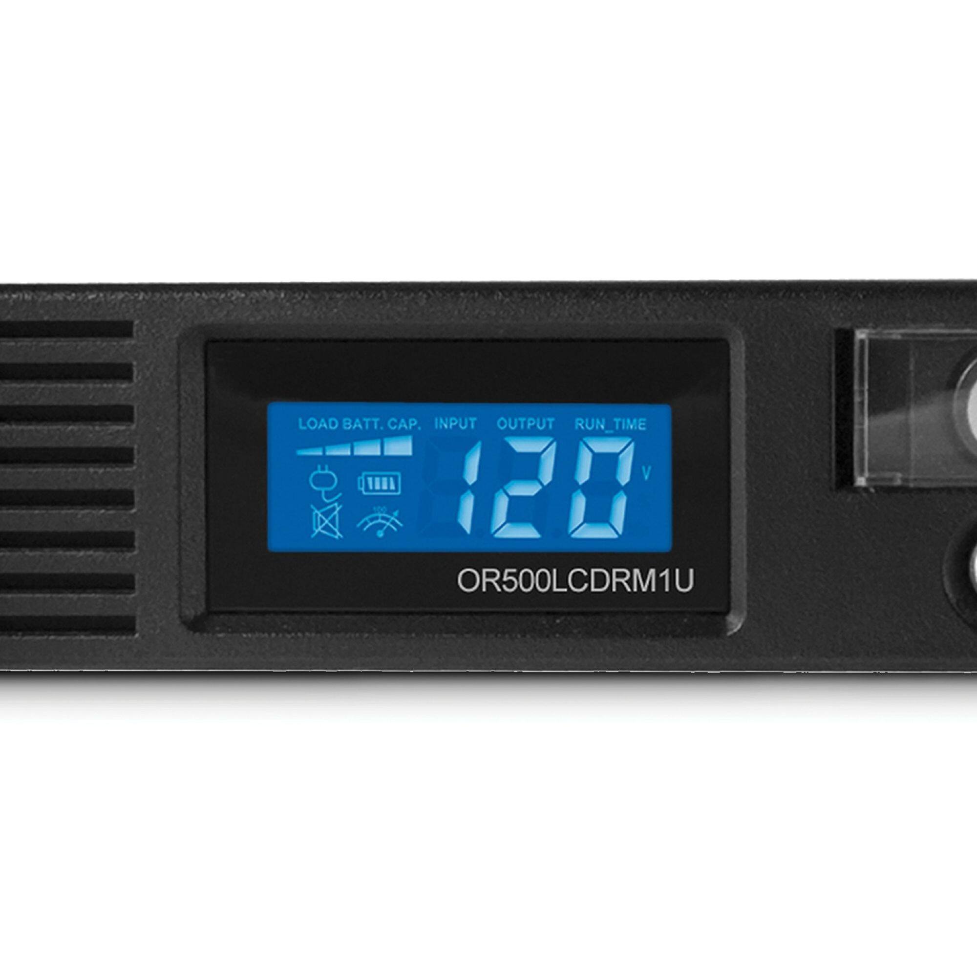 LOAD BATT. CAP. INPUT OUTPUT RUN_TIME V  
120  
OR500LCDRM1U