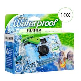 10x Fujifilm QuickSnap 800 Waterproof One-Time Use Disposable 35mm Camera - Blue