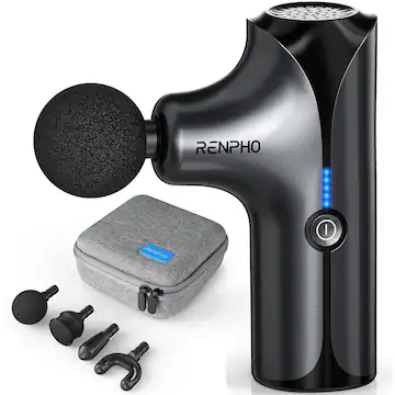 Pocket-Sized Deep Tissue Mini Massager Gun with 4 Massage Head & Carry Case