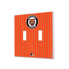 Keyscaper - Detroit Tigers 1961-1963 Cooperstown Pinstripe Double Toggle Light Switch Plate - Multicolor
