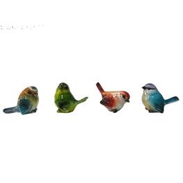 FC Design - 4-PC Set 5.25"H Bird Figurine Statue Office Desk Tabletop Home Decor Gift - Multi-Color