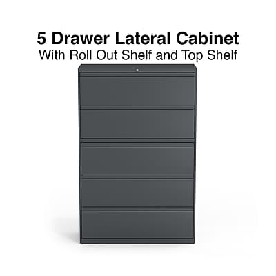 5 Drawer Lateral Cabinet  
With Roll Out Shelf and Top Shelf