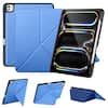 Front. DTTO - Case for iPad Pro 13 Inch Case (M5/M4) 2025/2024, Origami Case with Multi fold, Pencil Holder, Support Auto Wake/Sleep - Blue.
