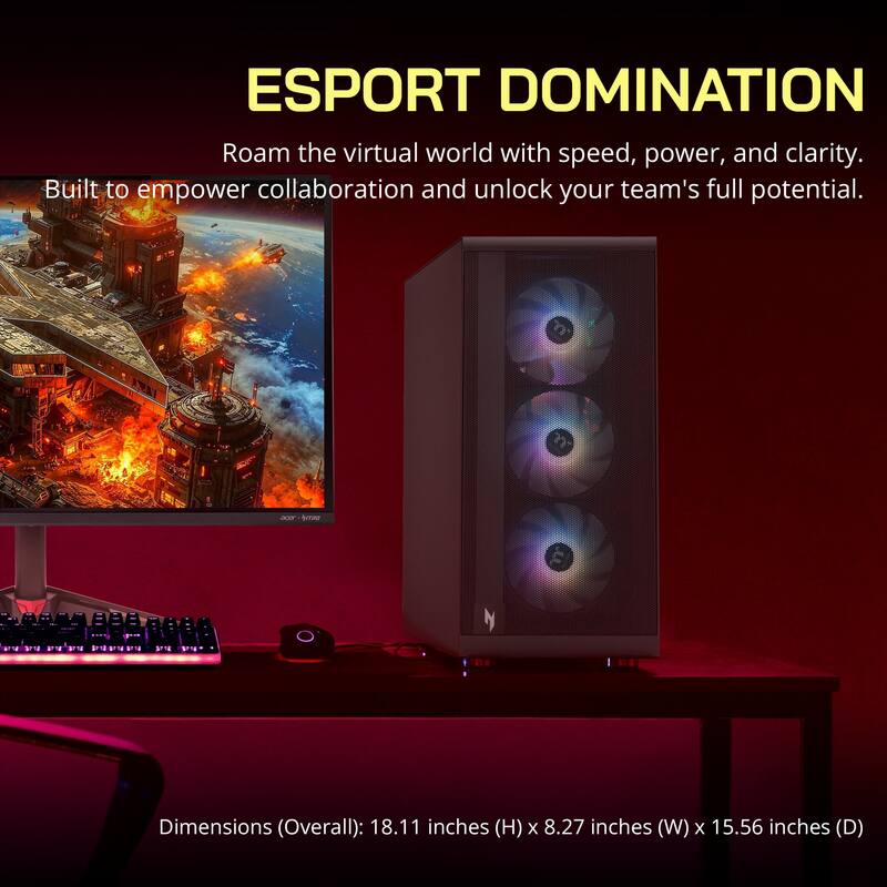 ESPORT DOMINATION

Roam the virtual world with speed, power, and clarity. Built to empower collaboration and unlock your team's full potential.

Dimensions (Overall): 18.11 inches (H) x 8.27 inches (W) x 15.56 inches (D)