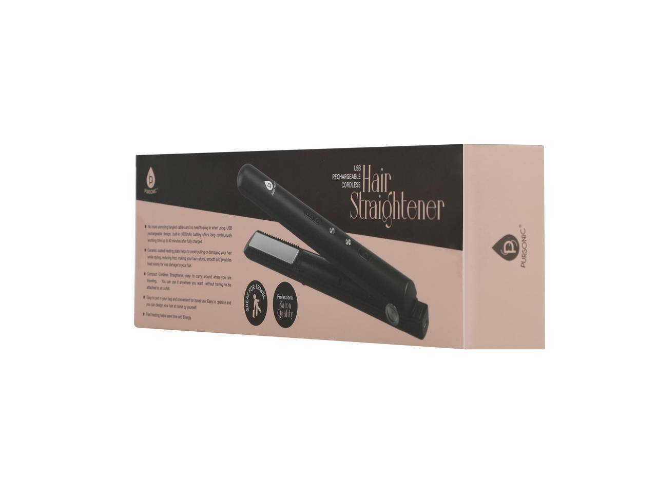 USB RECHARGEABLE Hair CORDLESS Straightener  
Professional Salon Quality  
PURSONIC