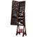 Alt View 19. Costway - LED Jewelry Cabinet Organizer Bevel Edge Mirrored Standing Brown - Reddish Brown.