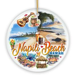 OrnamentallyYou - Napili Beach Hawaii Tropical Paradise Christmas Ornament, Hawaiian Islands Souvenir Ver 1 - Multi-colored