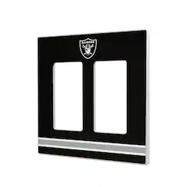 Keyscaper - Las Vegas Raiders Stripe Double Rocker Light Switch Plate - Multicolor