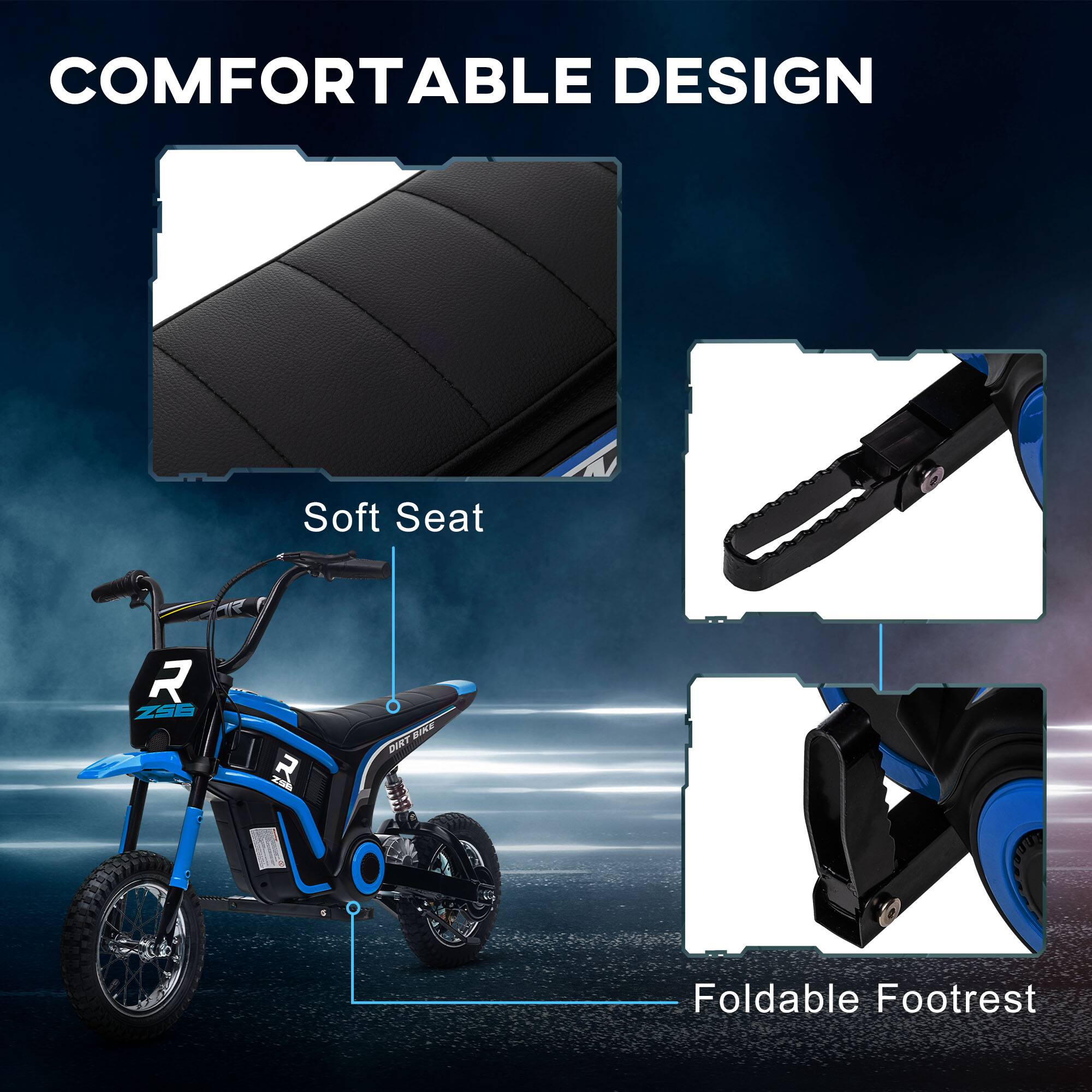 COMFORTABLE DESIGN

- Soft Seat
- Foldable Footrest