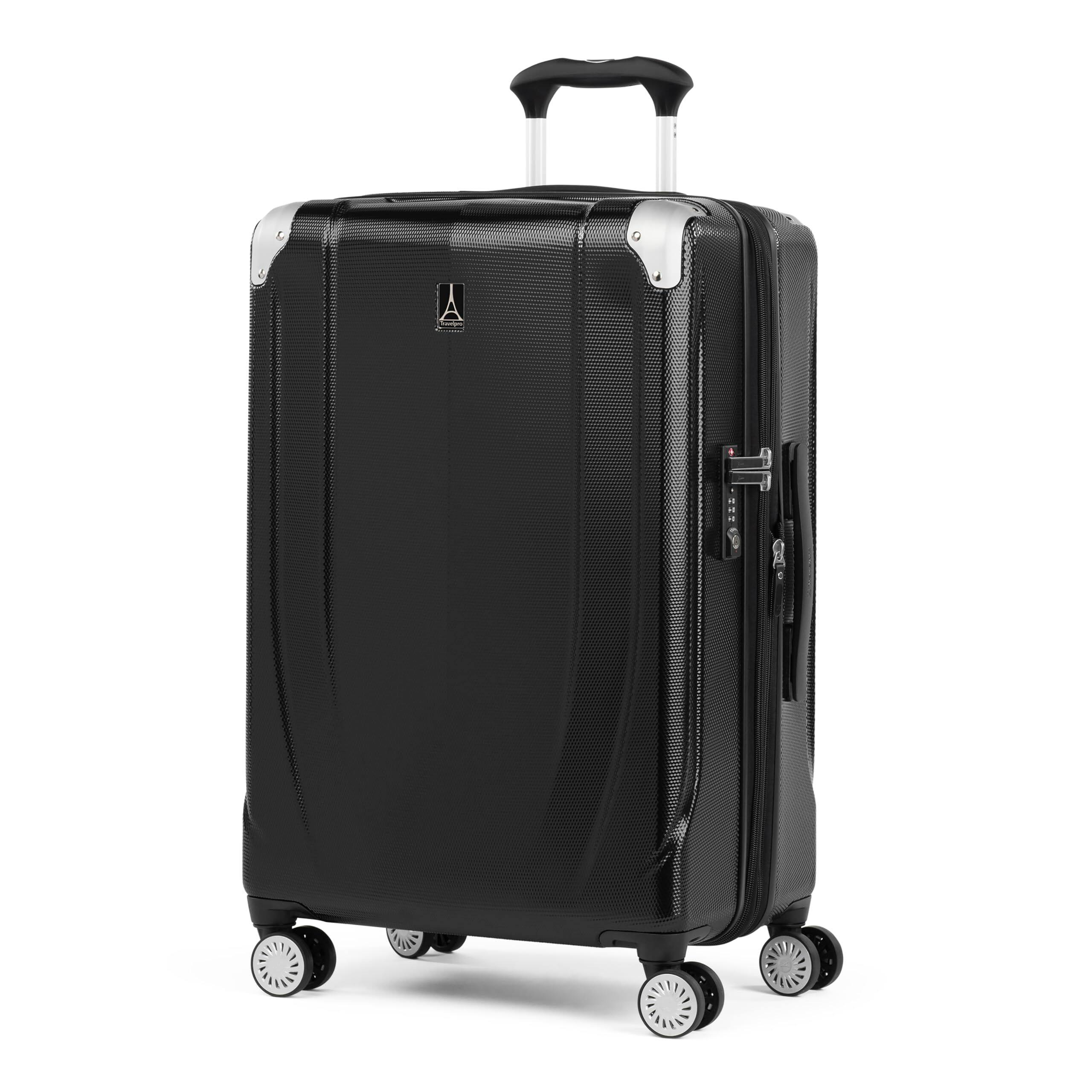 Angle. Travelpro - Travelpro Pathways 3 Hardside Expandable 25" Checked Spinner - Black Knight.