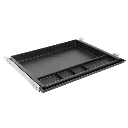 Front. Mount-It! - Large Under Desk Pencil Drawer with Swivel Storage & Adjustable Extension for Office Organization - Black.